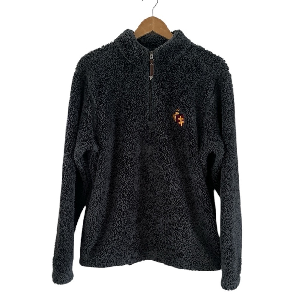 Charles River Apparel Cozy Charcoal Gray Quarter-Zip Pullover Sweater sz Small